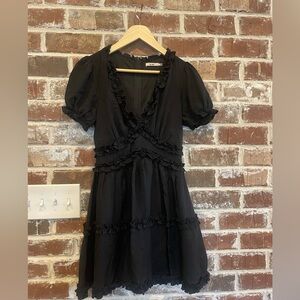 Mi  Ami  Black Ruffle Mini Dress